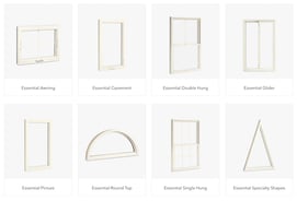 Window frame 8 different window shapes with a bone color frame.